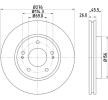 HELLA Fren diski PRO, Outer Diameter: 276mm, içten havalandırmalı, Kaplamalı, tekerlek yatağı olmadan, tekerlek göbeği olmadan, tekerlek saplamaları olmadan — 2002 Mitsubishi Eclipse (4)