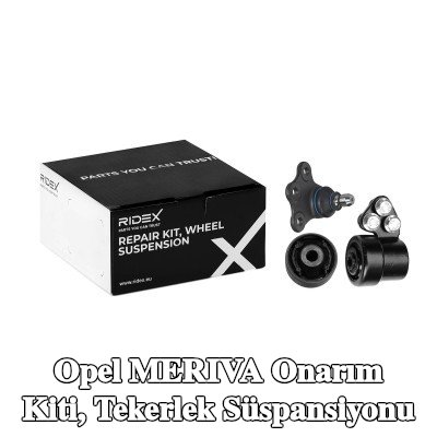 RIDEX Onarım kiti, tekerlek süspansiyonu Ön Aks Sağ, bilyeli mafsal ile, lastik yatağı ile — 2004 Opel Meriva