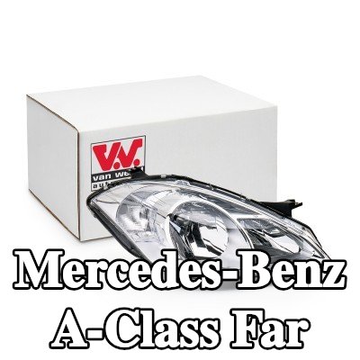 VAN WEZEL Far Sağ, H7/H7, far seviyeleme motoru olmadan, Lens Rengi (yön göstergesi): Kristal berraklığında — 2011 Mercedes-Benz A-Class