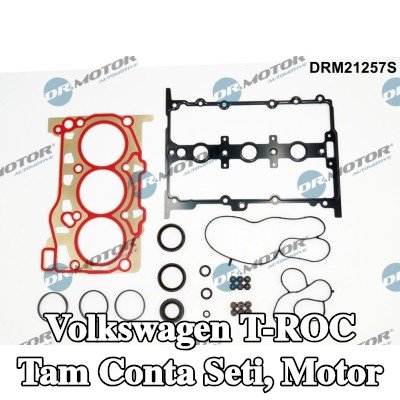 DR.MOTOR AUTOMOTIVE Tam Conta Seti, kam mili contalı motor, silindir kafası contası ile, valf kapağı contası ile, valf gövdesi contalı — Volkswagen T-roc