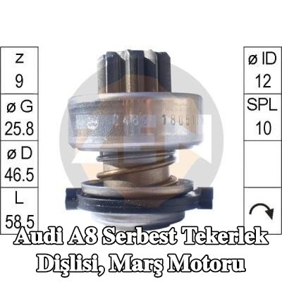 ERA Serbest Tekerlek Dişlisi, marş motoru — Audi A8