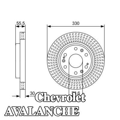 BOSCH القطر الخارجي لقرص المكابح: 330mm, مُهوى, مشحم — 2002 Chevrolet Avalanche