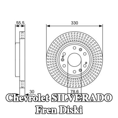 BOSCH Fren diski Dış Çap: 330mm, Havalandırmalı, Yağlanmış — Chevrolet Silverado