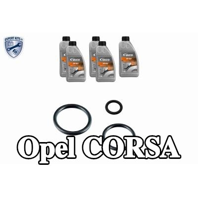 VAICO مجموعة صيانة علبة التروس مع كمية الزيت اللازمة لتغيير الزيت القياسي, مع حلقة مانعة للتسرب — Opel Corsa