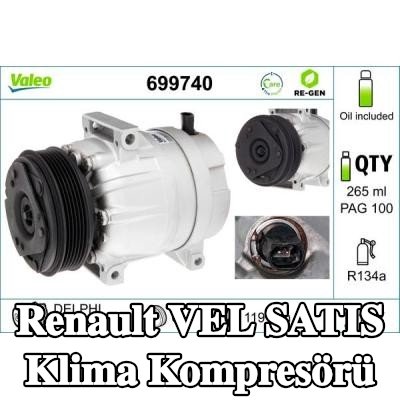 VALEO YENİDEN ÜRETİLMİŞ klima kompresörü, PAG kompresör yağı ile — 2002 Renault Vel Satis