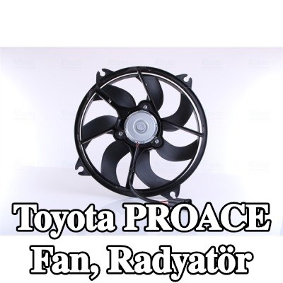 NISSENS Fan, radyatör 390mm, radyatör fanı kapağı olmadan, direnç olmadan, kontrol ünitesi olmadan — 2016 Toyota Proace