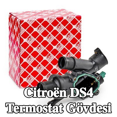 FEBI BILSTEIN Conta/sızdırmazlık elemanı ile termostat muhafazası, sensörlü, termostatlı — Citroën Ds4