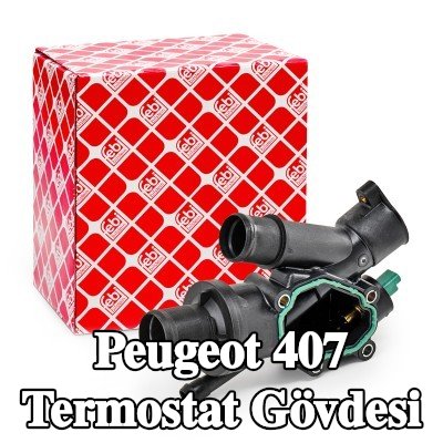 FEBI BILSTEIN Conta/sızdırmazlık elemanı ile termostat muhafazası, sensörlü, termostatlı — Peugeot 407