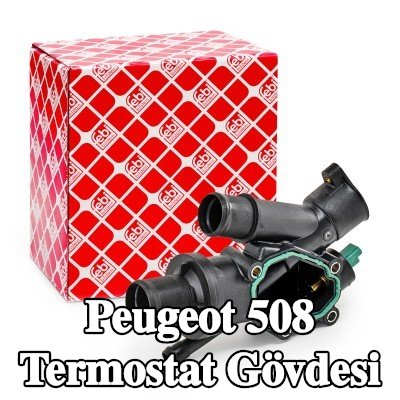 FEBI BILSTEIN Conta/sızdırmazlık elemanı ile termostat muhafazası, sensörlü, termostatlı — Peugeot 508