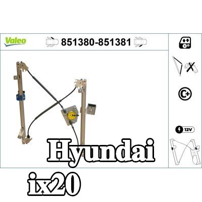 VALEO مُحرك نافذة أمامي أيسر, كهربائي, بدون محرك كهربائي — Hyundai ix20