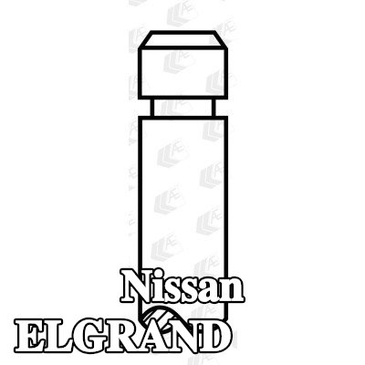 AE صمام السحب ساق الصمام المطلي بالكروم — Nissan Elgrand