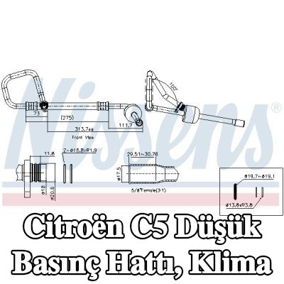 NISSENS Düşük Basınç Hattı, klima — Citroën C5