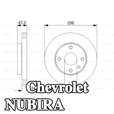 BOSCH القطر الخارجي لقرص المكابح: 256mm, مُهوى, مشحم — Chevrolet Nubira