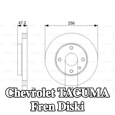 BOSCH Fren diski Dış Çap: 256mm, Havalandırmalı, Yağlanmış — Chevrolet Tacuma