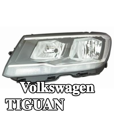 ABAKUS المصباح الأيمن, H7/H7, PW24W, PY21W, مع محرك لتسوية المصابيح الأمامية, بدون لمبة — Volkswagen Tiguan
