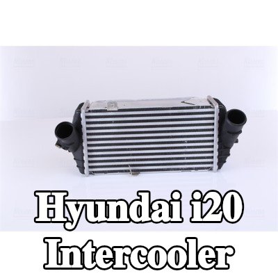 NISSENS Hızlı bağlantı parçası olmayan Intercooler, Sol konektör, açılı, Sağ konektör, açılı — Hyundai i20