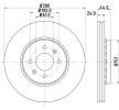 HELLA Fren diski PRO Yüksek Karbon, Outer Diameter: 280mm, Dıştan Havalandırmalı, Kaplamalı, tekerlek yatağı olmadan, tekerlek göbeği olmadan, tekerlek saplamaları olmadan — Renault Lodgy (4)