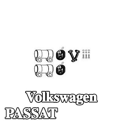 VEGAZ طقم تركيب العادم مع موصل الأنبوب — 2000 Volkswagen Passat