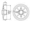 BOSCH Arka aks fren kampanası, 220mm, ABS sensör halkalı, tekerlek yatağı ile — Citroën C2 (1)