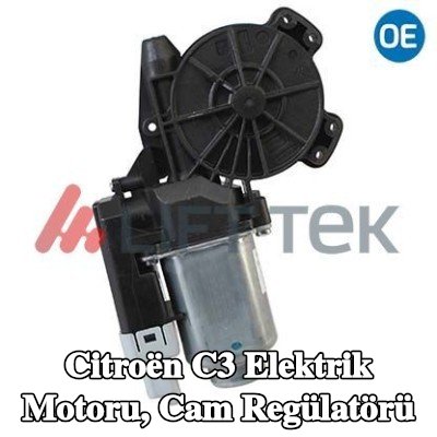 LIFT-TEK Elektrik motoru, cam regülatörü Sol Ön, 12V, elektrik motorlu — Citroën C3