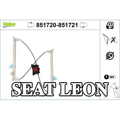 VALEO مُحرك نافذة أمامي أيسر, كهربائي, بدون محرك كهربائي — SEAT Leon
