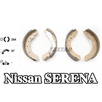 TEXTAR مجموعة أحذية الفرامل بدون ملحقات, مع ذراع فرامل اليد — Nissan Serena