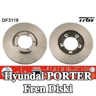 TRW Fren diski Dış Çap: 253mm, Havalandırmalı — 1995 Hyundai Porter