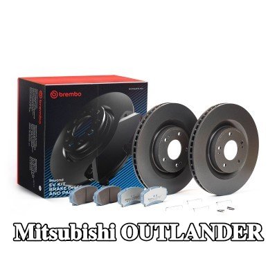 BREMBO مجموعة أقراص ووسادات الفرامل ذات التهوية الداخلية, مع لوحة مانعة للصرير — Mitsubishi Outlander