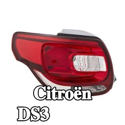 HELLA المصباح الخلفي الأيسر, مع حامل لمبة, بدون لمبة — Citroën Ds3