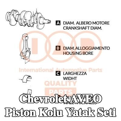 IAP QUALITY PARTS Piston Kolu Yatak Seti — 2004 Chevrolet Aveo