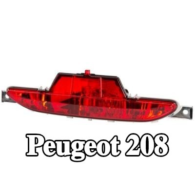 HELLA مصباح الضباب الخلفي المركزي, السفلي, مع لمبة, مع حامل لمبة — Peugeot 208