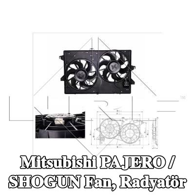 NRF Fan, radyatör 315mm, radyatör fan kapağı — Mitsubishi Pajero / Shogun