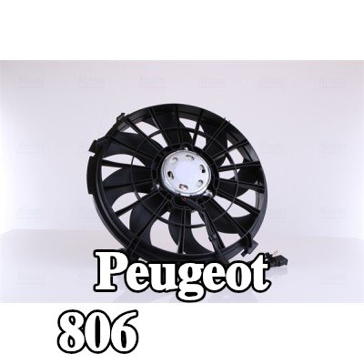 NISSENS مروحة, المبرد 384mm, بدون غطاء مروحة المبرد, بدون مقاوم, بدون وحدة التحكم — Peugeot 806