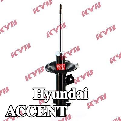 KYB ممتص الصدمات Excel-G, المحور الأمامي الأيمن, ضغط الغاز, دعامة نظام التعليق — 2005 Hyundai Accent