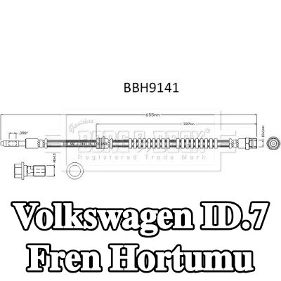 BORG & BECK Fren hortumu 655mm, banjo cıvata, banjo bağlantılı — Volkswagen Id.7