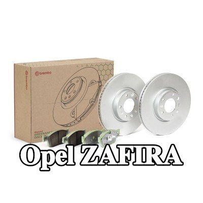 BREMBO مجموعة أقراص ووسادات الفرامل ذات التهوية الداخلية, مع لوحة مانعة للصرير, مع مسامير/براغي — Opel Zafira