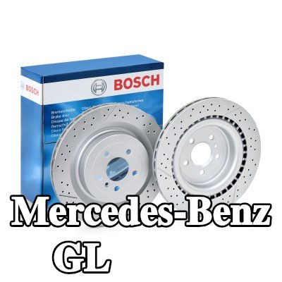 BOSCH القطر الخارجي لقرص المكابح: 345mm, مثقّب, مُهوى, مطلي, مع مسامير/براغي — Mercedes-Benz Gl