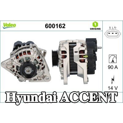 VALEO مولد كهربائي قطعة أصلية جديدة, 90A — 1997 Hyundai Accent
