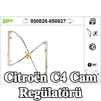 VALEO Sol ön cam regülatörü, Elektrikli, elektrik motoru olmadan — 2008 Citroën C4