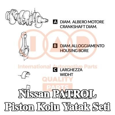 IAP QUALITY PARTS Piston Kolu Yatak Seti — 1997 Nissan Patrol