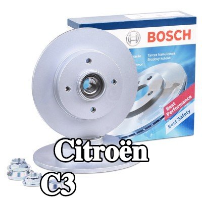 BOSCH القطر الخارجي لقرص المكابح: 249mm, صلب, مطلي, مع حلقة مستشعر ABS, مع محمل العجلة — 2012 Citroën C3