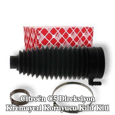 FEBI BILSTEIN Sol ön aks direksiyon kremayeri kılıfı kiti, kelepçeli — 2002 Citroën C5