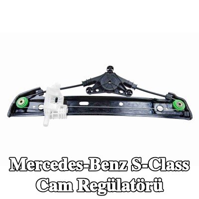 VAICO Sağ arka cam regülatörü, Elektrikli, elektrik motoru olmadan, tavan rayları olmadan — Mercedes-Benz S-Class