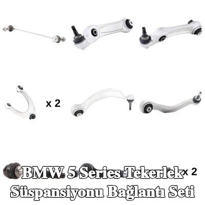 RIDEX Bağlantı seti, tekerlek süspansiyonu Ön Aks Sol, Ön Aks Sağ, Alt, Üst, aks mafsalı ile birlikte, bilyeli mafsal ile, bağlantı çubuğu ile — BMW 5 Series