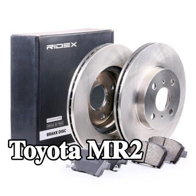 RIDEX مجموعة أقراص الفرامل والوسادات للمحور الأمامي, مُهوى — Toyota Mr2
