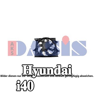 AKS DASIS مروحة, المبرد 466mm, مع غطاء مروحة المبرد — Hyundai i40