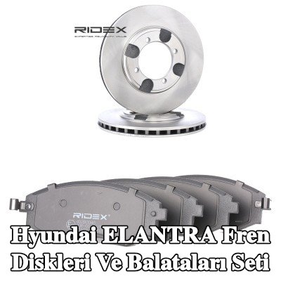 RIDEX Fren diskleri ve balataları seti Ön Aks, Havalandırmalı — 2000 Hyundai Elantra