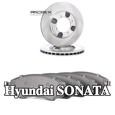 RIDEX مجموعة أقراص الفرامل والوسادات للمحور الأمامي, مُهوى — 2000 Hyundai Sonata