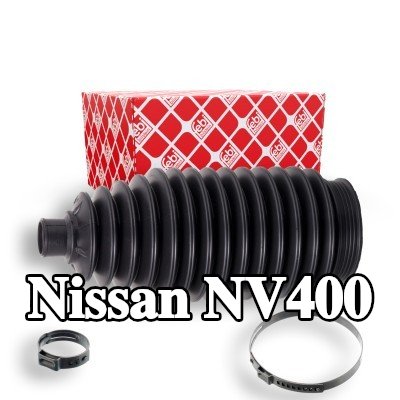 FEBI BILSTEIN طقم غطاء حامل التوجيه المحور الأمامي الأيسر, مع مشابك — Nissan Nv400