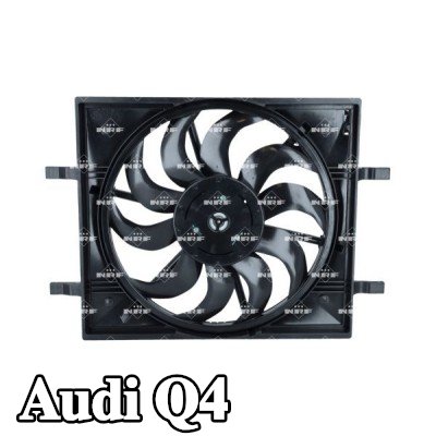 NRF مروحة, المبرد 460mm, مع غطاء مروحة المبرد — Audi Q4